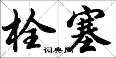 胡问遂栓塞行书怎么写