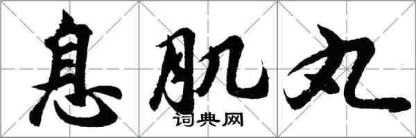 胡问遂息肌丸行书怎么写