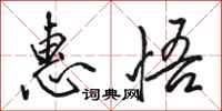 骆恒光惠悟行书怎么写