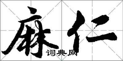 胡问遂麻仁行书怎么写