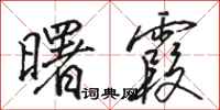骆恒光曙霞行书怎么写