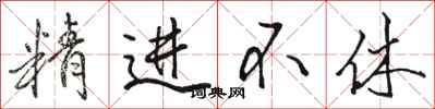 骆恒光精进不休行书怎么写