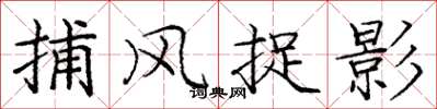 庞中华捕风捉影楷书怎么写