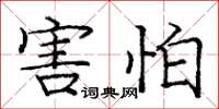 庞中华害怕楷书怎么写