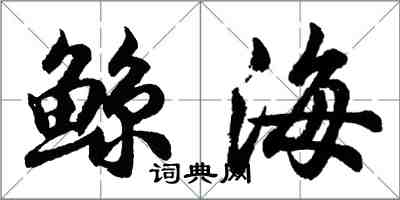 胡问遂鲸海行书怎么写