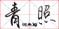 骆恒光青照行书怎么写