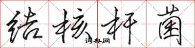 骆恒光结核杆菌行书怎么写