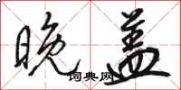 骆恒光晚盖行书怎么写