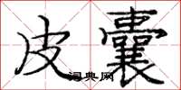 庞中华皮囊楷书怎么写