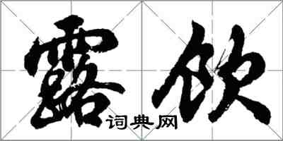 胡问遂露饮行书怎么写