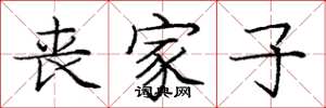 庞中华丧家子楷书怎么写