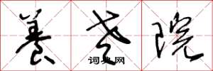 王冬龄养老院草书怎么写