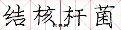 庞中华结核杆菌楷书怎么写