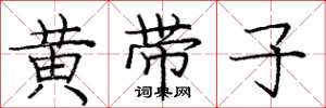 庞中华黄带子楷书怎么写