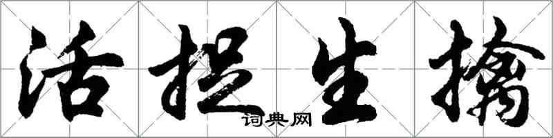 胡问遂活捉生擒行书怎么写