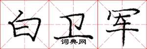 庞中华白卫军楷书怎么写