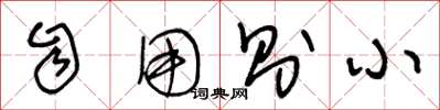 王冬龄自用则小草书怎么写