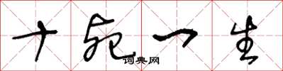 王冬龄十死一生草书怎么写