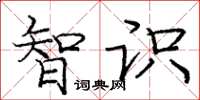 庞中华智识楷书怎么写