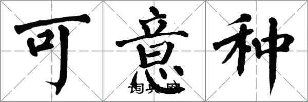 翁闿运可意种楷书怎么写