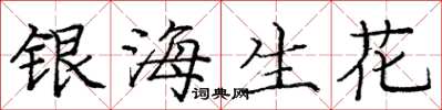 庞中华银海生花楷书怎么写