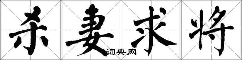 翁闿运杀妻求将楷书怎么写