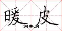 侯登峰暖皮楷书怎么写