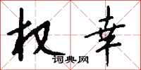 钱沛云权幸行书怎么写