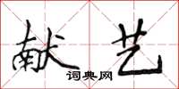 侯登峰献艺楷书怎么写