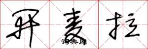王冬龄开麦拉草书怎么写