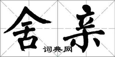 翁闿运舍亲楷书怎么写