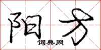 庞中华阳方行书怎么写