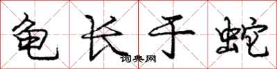 庞中华龟长于蛇行书怎么写