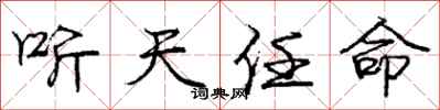 庞中华听天任命行书怎么写
