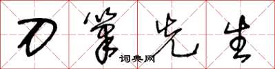 王冬龄刀笔先生草书怎么写