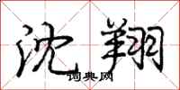 庞中华沈翔行书怎么写