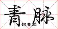 庞中华青脉行书怎么写