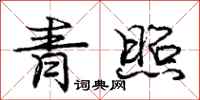 庞中华青照行书怎么写