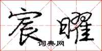 庞中华宸曜行书怎么写