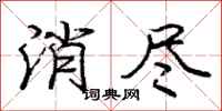 庞中华消尽行书怎么写