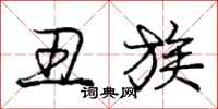 庞中华丑族行书怎么写