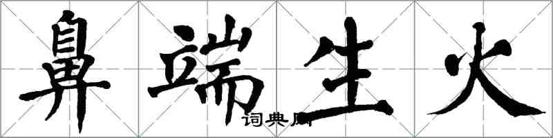 翁闿运鼻端生火楷书怎么写