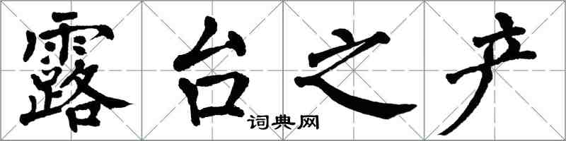 翁闿运露台之产楷书怎么写