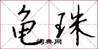 钱沛云龟珠行书怎么写
