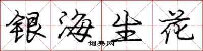 庞中华银海生花行书怎么写
