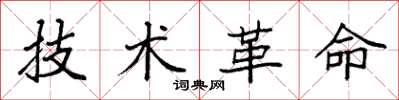 袁强技术革命楷书怎么写