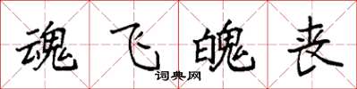 袁强魂飞魄丧楷书怎么写