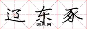 袁强辽东豕楷书怎么写