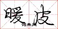 庞中华暖皮行书怎么写