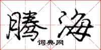 庞中华腾海行书怎么写